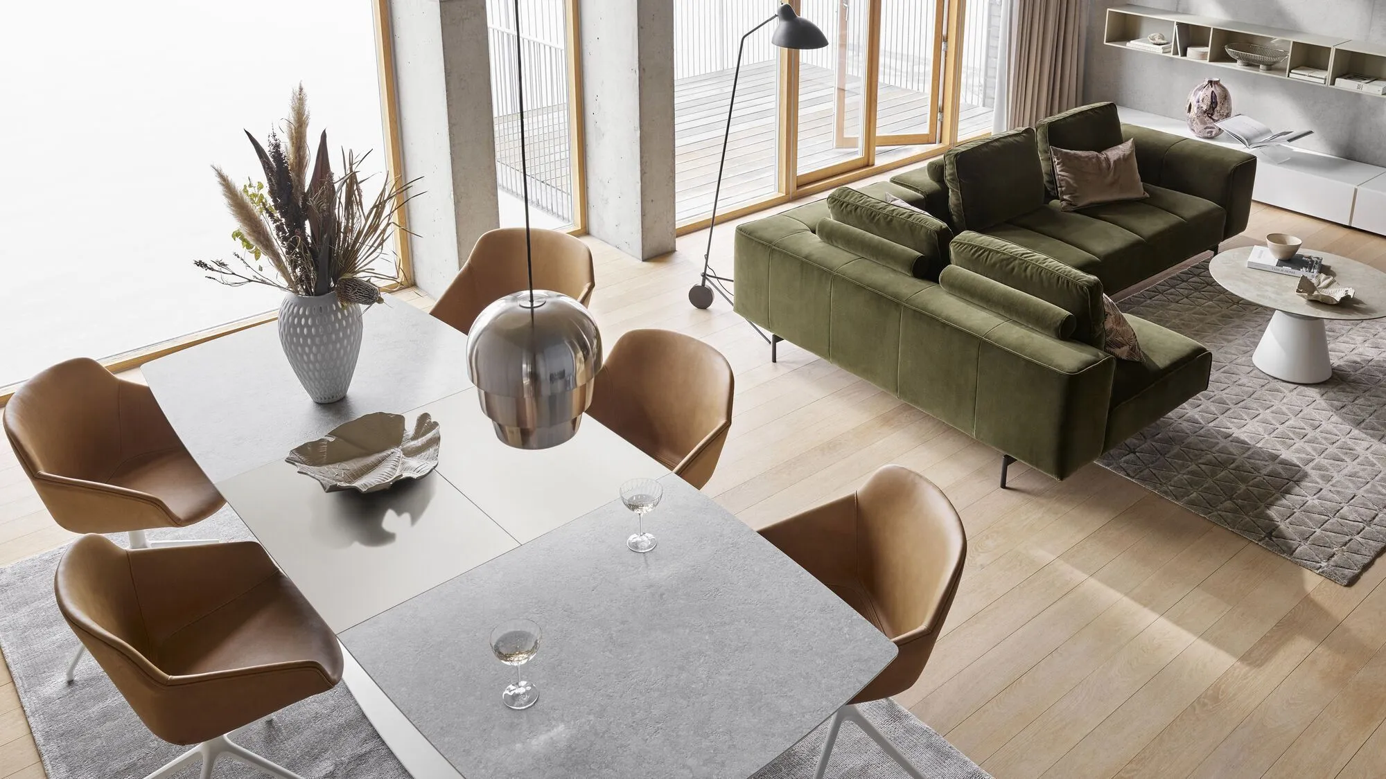 Диван Amsterdam - Skagen 3163 Темно-синяя ткань  -  Под заказ в интерьере