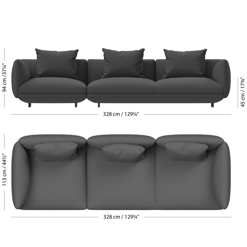 3-местный диван Salamanca - Napoli 2267 Ткань песочного цвета -  Под заказ