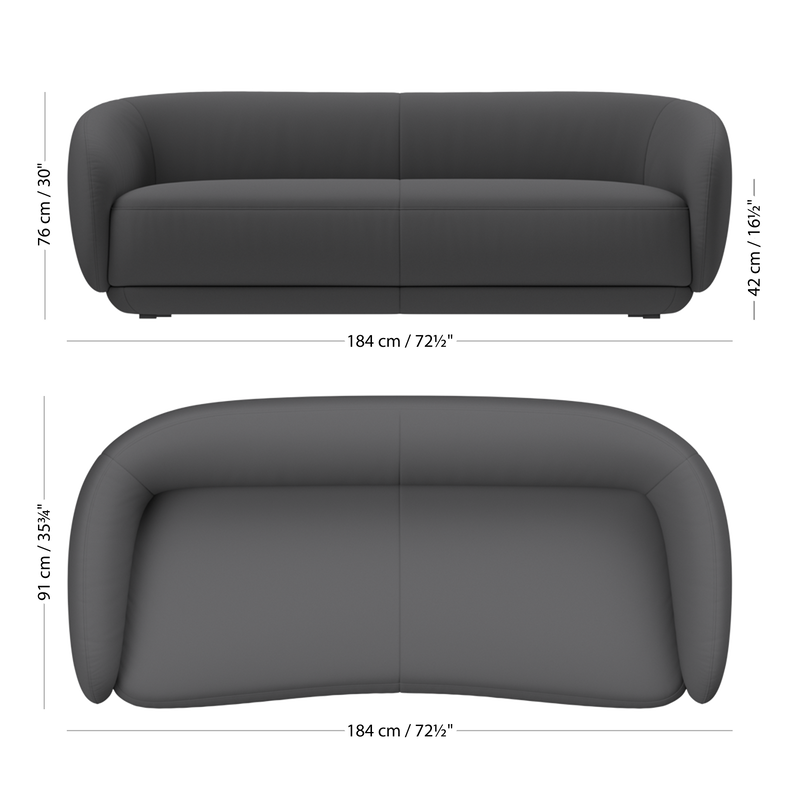 2,5-местный диван Bolzano - Tuscany серого цвета 3203 -  Под заказ