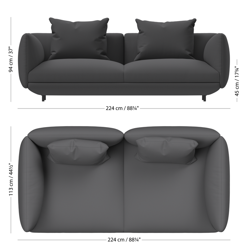 2-местный модуль Salamanca с 2 подлокотниками -  Ravello 3221 Ткань бежевого цвета  -  Под заказ