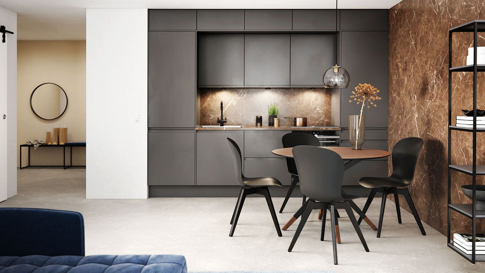 Стенка Bordeaux -  Под заказ в интерьере