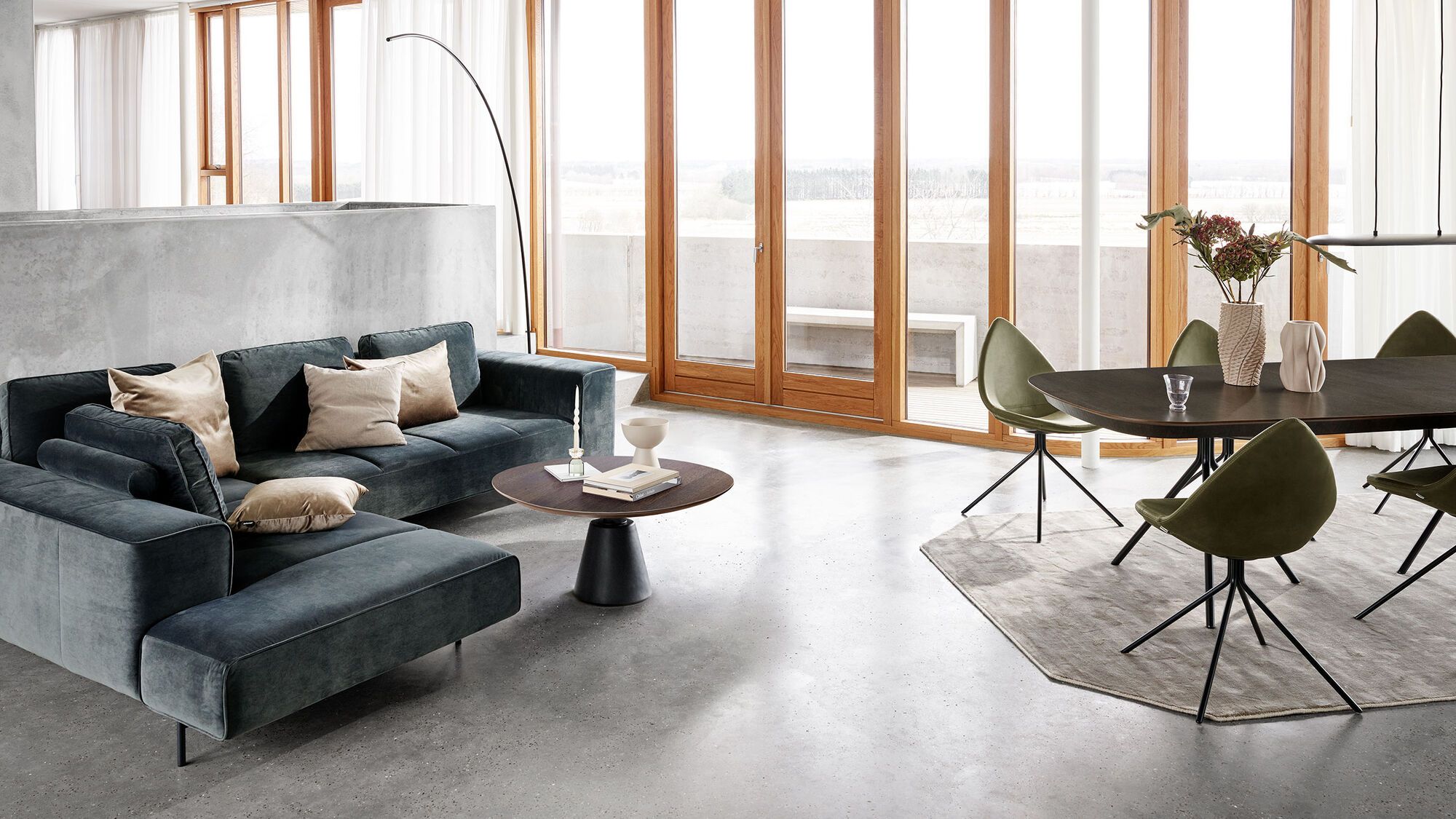 Диван Amsterdam - Skagen 3160 Бежевая ткань  -  Под заказ в интерьере