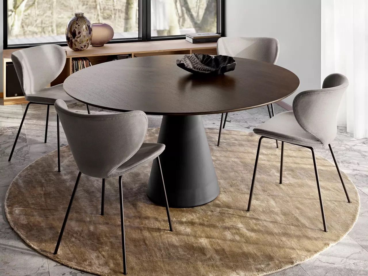 Cтул Hamilton без поворотной функции - Skagen 3163 Темно-синяя ткань  -  Под заказ в интерьере