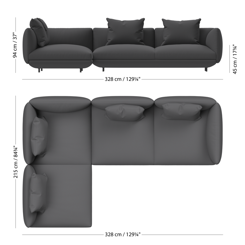 Угловой диван Salamanca - Bresso 3150 Бежевая ткань -  Под заказ