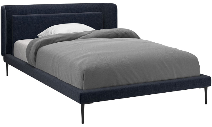 Кровать Austin, без матраса - Napoli 2257 Ткань  тёмно-синего цвета  -  Под заказ