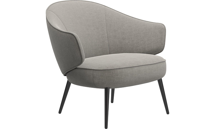 Кресло Charlotte - Napoli 2250 Ткань серебристо-серая  -  Под заказ