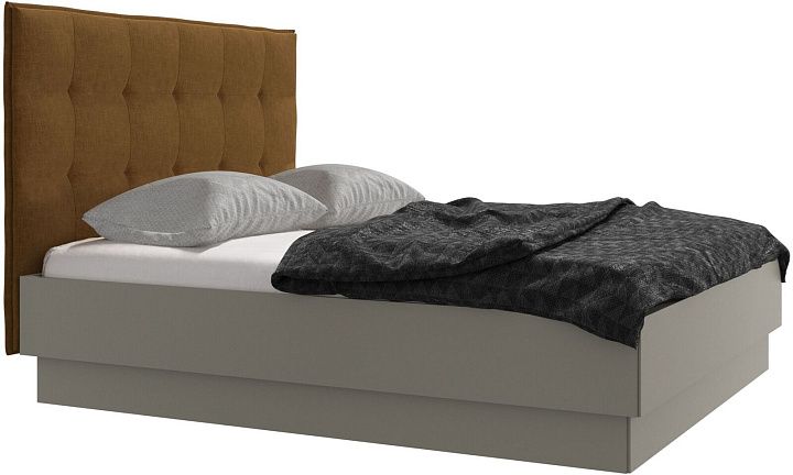 Кровать Lugano с местом для хранения - Napoli 2252 Ткань золотисто-бежевого цвета  -  Под заказ