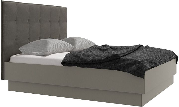 Кровать Lugano с местом для хранения - Napoli 2250 Ткань серебристо-серая  -  Под заказ