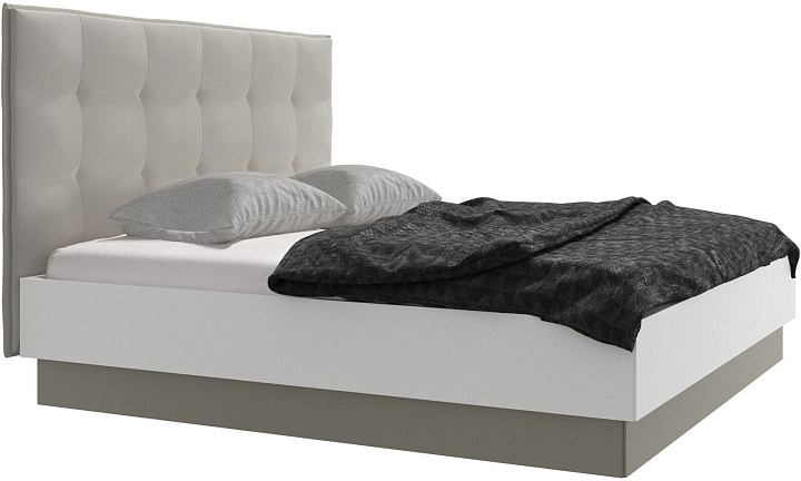 Кровать Lugano с местом для хранения - Skagen 3160 Бежевая ткань  -  Под заказ