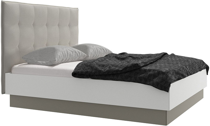 Кровать Lugano с местом для хранения - Skagen 3160 Бежевая ткань  -  Под заказ