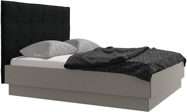 Кровать Lugano с местом для хранения - Napoli 2255 Ткань цвета серого камня -  Под заказ