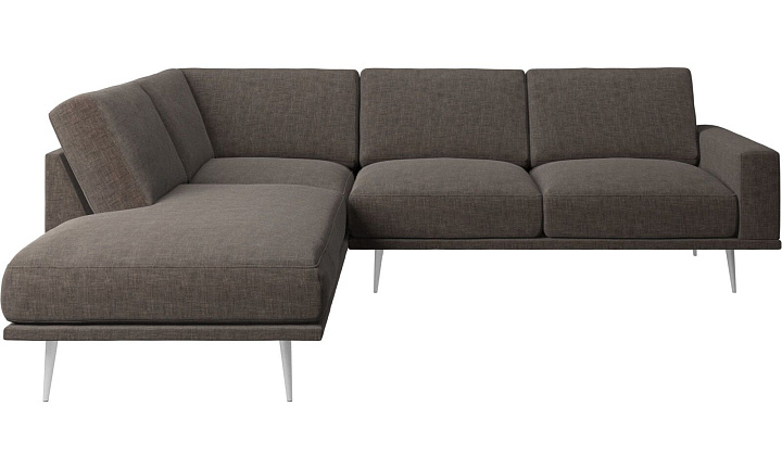 Диван Carlton с модулем для отдыха - Napoli 2251 Ткань серо-коричневого цвета  -  Под заказ
