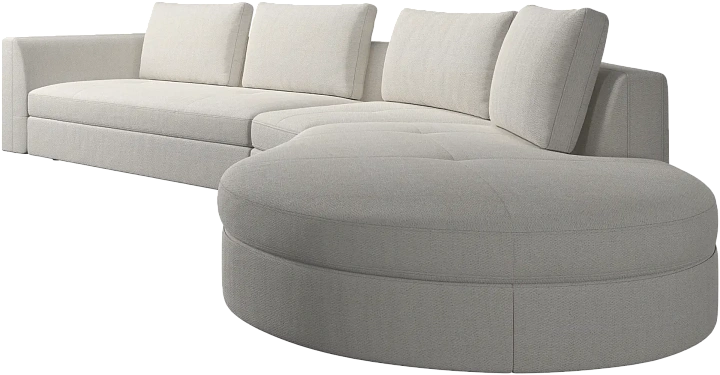 Диван Bergamo с круглым лаунж модулем и дополнительными подушками