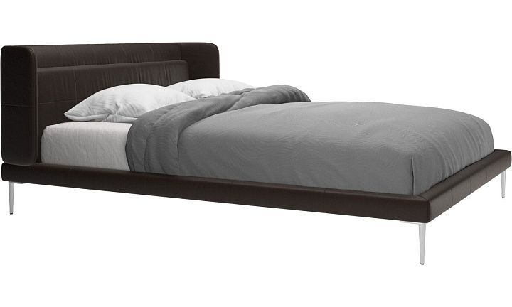 Кровать Austin, без матраса - Salto 0962 Кожа темно-коричневого цвета  -  Под заказ