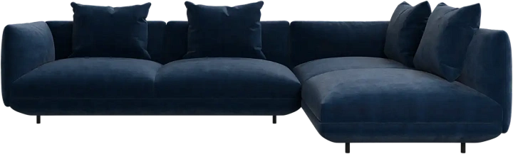 Угловой диван Salamanca -  Ravello 3225 Ткань  темно-синего цвета -  Под заказ
