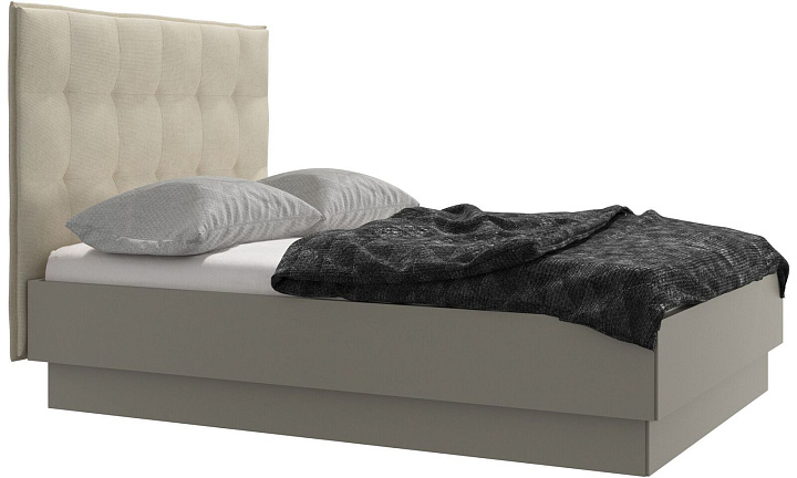 Кровать Lugano с местом для хранения - Bresso 3150 Бежевая ткань -  Под заказ