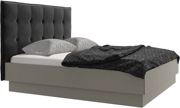 Кровать Lugano с местом для хранения - Velvet 3030 Серая ткань  -  Под заказ