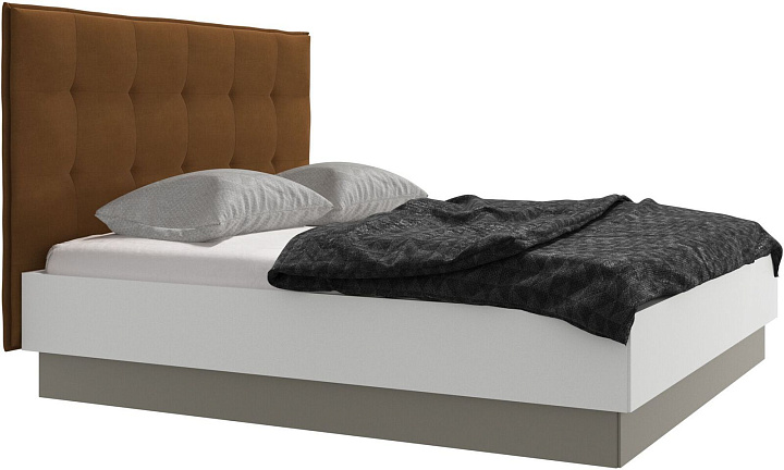 Кровать Lugano с местом для хранения - Frisco 2057 Ткань цвета кэмел с функцией акваклин  -  Под заказ