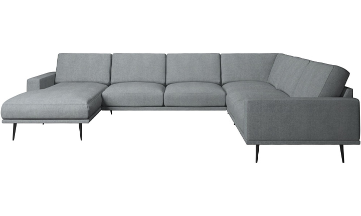 Угловой диван Carlton с модулем для отдыха - Bresso 3152 Серая ткань  -  Под заказ