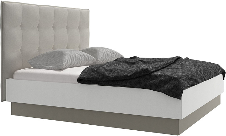 Кровать Lugano с местом для хранения - Skagen 3160 Бежевая ткань  -  Под заказ