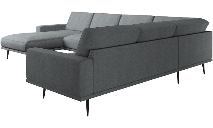 Угловой диван Carlton с модулем для отдыха - Bresso 3152 Серая ткань  -  Под заказ