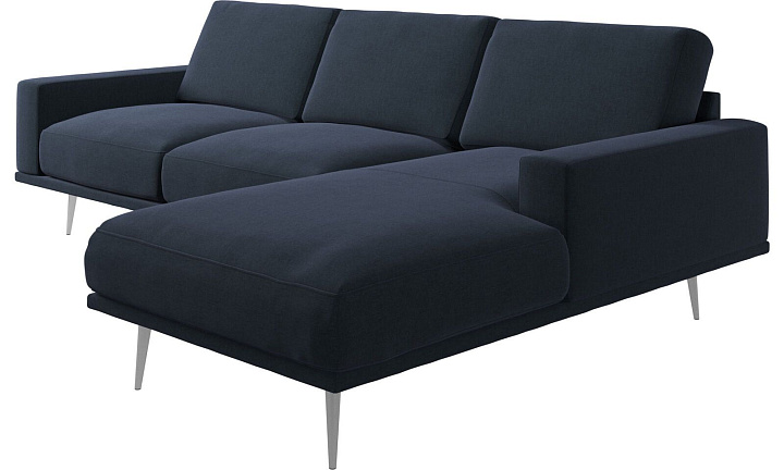 Диван Carlton с модулем для отдыха - Frisco 2065 Ткань тёмно-синего цвета  -  Под заказ