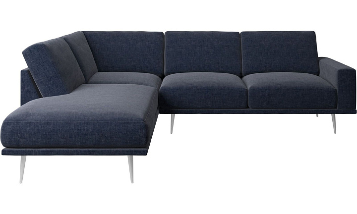 Диван Carlton с модулем для отдыха - Napoli 2257 Ткань  тёмно-синего цвета  -  Под заказ