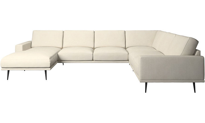 Угловой диван Carlton с модулем для отдыха - Bresso 3150 Бежевая ткань -  Под заказ