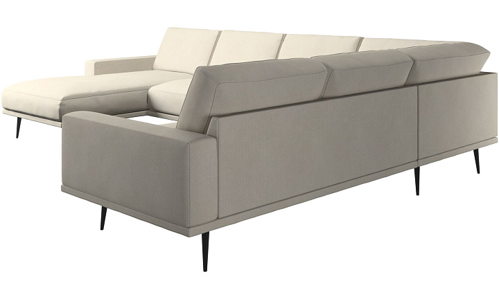 Угловой диван Carlton с модулем для отдыха - Bresso 3150 Бежевая ткань -  Под заказ