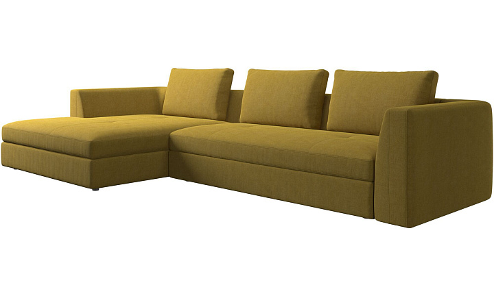 Диван Bergamo с модулем для отдыха - Tomelilla fabric 3143 Mustard  -  Под заказ