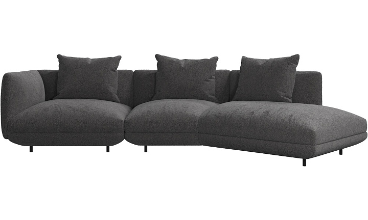 3-местный диван c козеткой Salamanca - Lazio 3097  Lazio серого цвета -  Под заказ