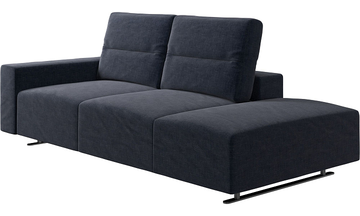 Диван Hampton с регулируемой спинкой и системой хранения с левой стороны - Napoli 2257 Ткань  тёмно-синего цвета  -  Под заказ