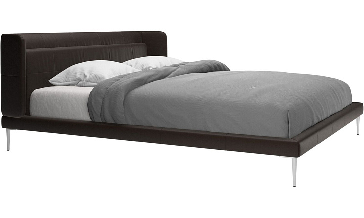 Кровать Austin, без матраса - Salto 0962 Кожа темно-коричневого цвета  -  Под заказ