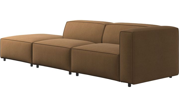 Диван Carmo с модулем для отдыха - Frisco 2057 Ткань цвета кэмел с функцией акваклин  -  Под заказ