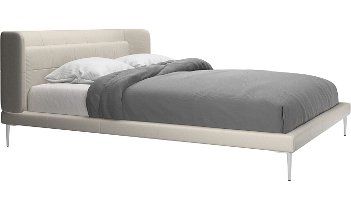 Кровать Austin, без матраса - Salto 0961 Кожа белого цвета  -  Под заказ