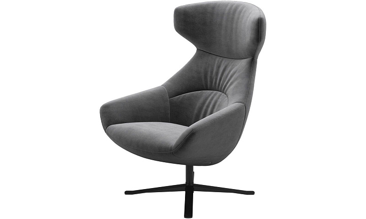 Кресло Porto с функцией вращения - Velvet 3030 Серая ткань  -  Под заказ