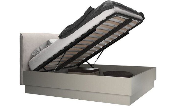 Кровать Houston с местом для хранения - Bresso 3151 Песочная ткань  -  Под заказ