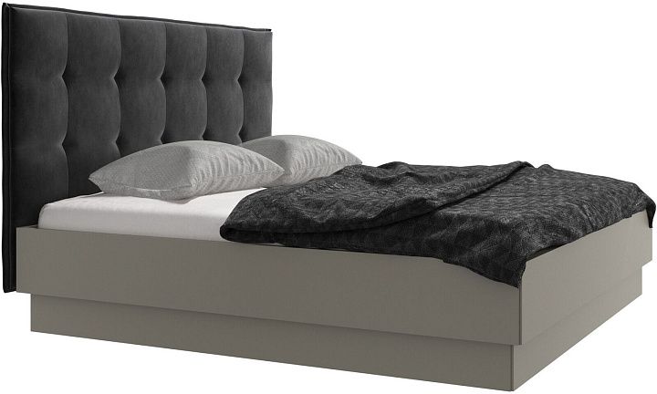 Кровать Lugano с местом для хранения - Velvet 3030 Серая ткань  -  Под заказ