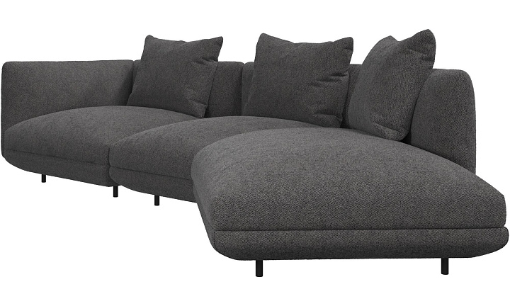 3-местный диван c козеткой Salamanca - Lazio 3097  Lazio серого цвета -  Под заказ