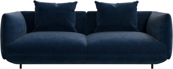 2-местный модуль Salamanca с 2 подлокотниками -  Ravello 3225 Ткань  темно-синего цвета -  Под заказ