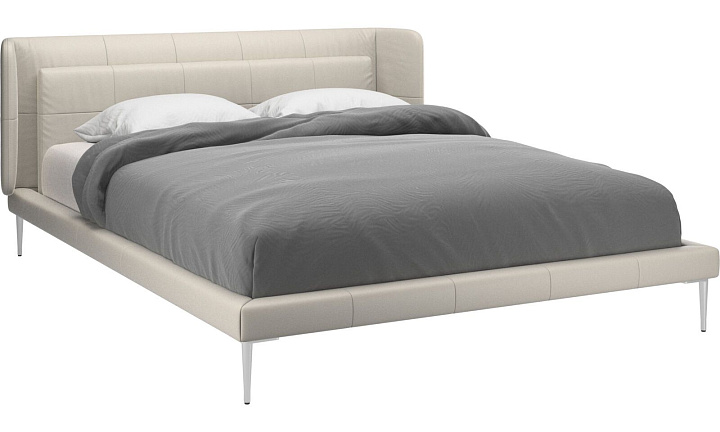Кровать Austin, без матраса - Salto 0961 Кожа белого цвета  -  Под заказ