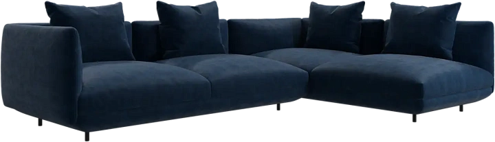 Угловой диван Salamanca -  Ravello 3225 Ткань  темно-синего цвета -  Под заказ