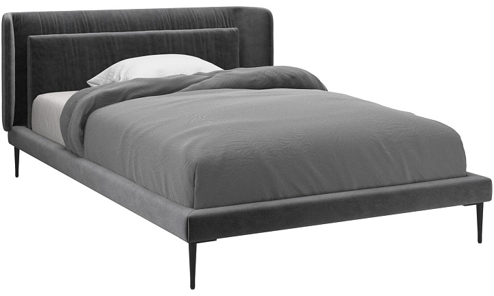 Кровать Austin, без матраса - Velvet 3030 Серая ткань  -  Под заказ