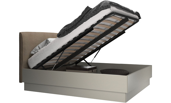 Кровать Houston с местом для хранения - Skagen 3161 Песочная ткань  -  Под заказ