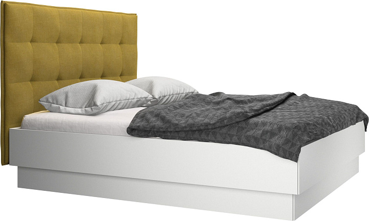 Кровать Lugano с местом для хранения - Tomelilla fabric 3143 Mustard  -  Под заказ