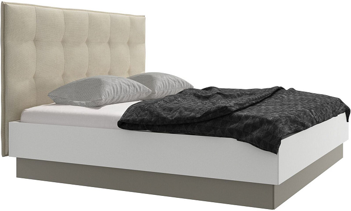 Кровать Lugano с местом для хранения - Bresso 3150 Бежевая ткань -  Под заказ