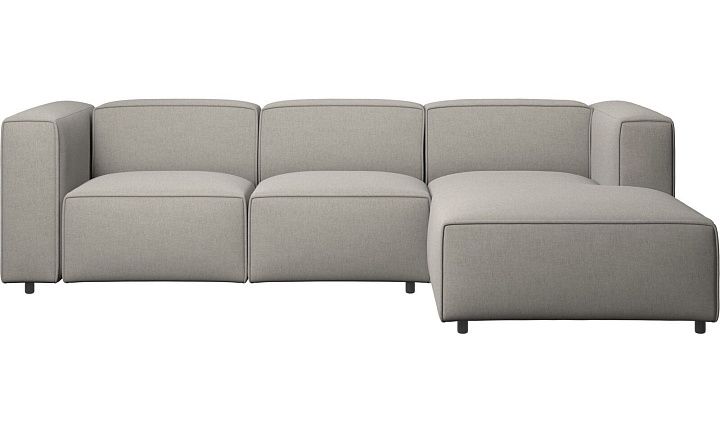 Диван Carmo с модулем для отдыха - Frisco 2063 Ткань с покрытием aquaclean светло-серого цвета  -  Под заказ