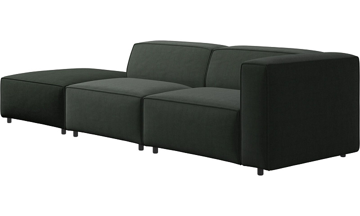 Диван Carmo с модулем для отдыха -  Frisco 2058 Темно-зеленая ткань -  Под заказ