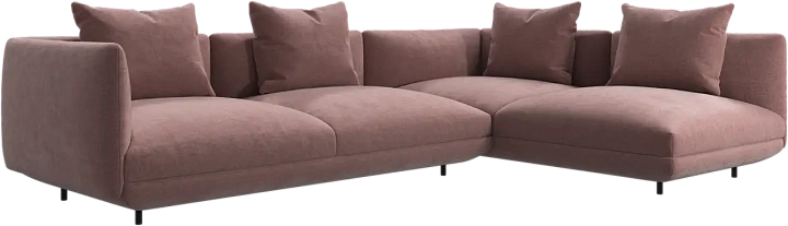 Угловой диван Salamanca -  Ravello 3224 Ткань  пыльно-розового цвета  -  Под заказ