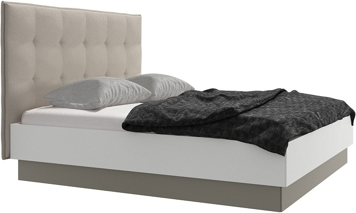 Кровать Lugano с местом для хранения - Lazio 3090 Ткань белого цвета  -  Под заказ